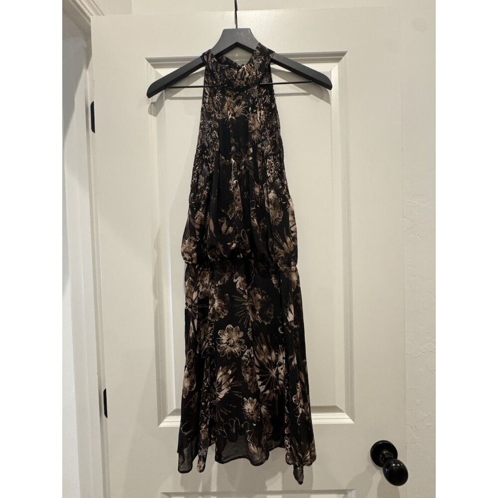 Free People Women's Size M Katerina Floral Halter Neck Mini Dress Black $128 - Picture 5 of 10